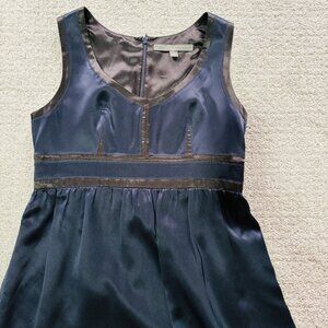 Proenza Schouler Silk Satin Navy & Black Sleeveless Dress, Size 5